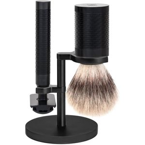 MÜHLE -Scheerset -RVS Zwart/ DLC Coating -Silvertip Fibre -Rocca