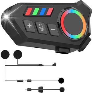 Motorhelm Headset - Intercom - Bluetooth - Zwart