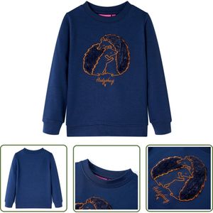 vidaXL Meisjestrui - Kindertrui - Kindertrui 128 marineblauw - Jongenstrui - Blauwe Trui - Katoenen Trui