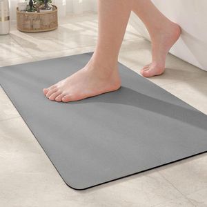 Diatomeeënbadmat Sneldrogend 40x60cm-Grijs Antislip Wasbaar-Duurzame vloermat Badkamertapijt Antislip Matten