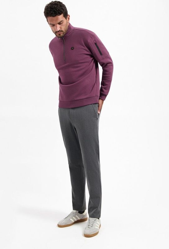 No Excess - Sweatshirt - Donkerroze - Effen - Lange Mouw