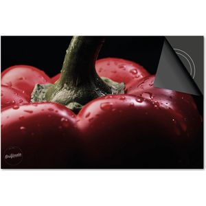 Inductie beschermer 78x52 - afdekplaat inductie mat - Dietrix Kookplaat beschermer - Exclusief - Groente en Fruit - Rode paprika van dichtbij