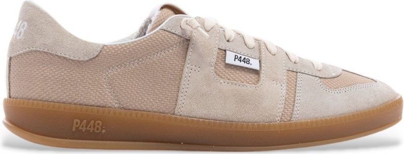 P448 - S25MONZA75 - Sportschoenen - Beige - Leer - Plat - Veters - Casual