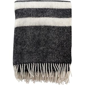 Klippan - wollen plaid - Gotland stripe -zwart- 130x180 cm