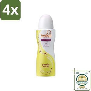 Zwitsal - Deodorant - Poederzacht - Voor Volwassenen - 100 ml - Voordeelverpakking - 4 stuks - Poederzachte geur - Rozengeur