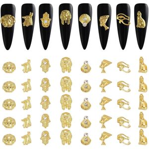 JHubers Goods - 3D gouden Egyptische nagel bedels - 40 stuks - Nail art accessoire - Farao manicure benodigdheden - DIY nail art decoratie