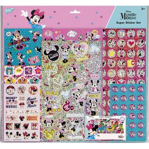 Totum Disney Minnie stickers super XL stickerset - 7 stickervellen incl. metallic en 3D puffy stickers 38 x 36 cm