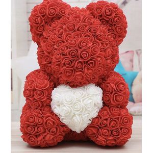 Teddy Beer - Rozen | 40cm Rode Rozenbeer | Roos | Bloemen |Valentijn | Valentijnsdag | Valentijnscadeau |Liefde | Verkering | Rood | 40CM | Babyshower | Baby | Geboorte | Meisje | Inclusief Giftbox