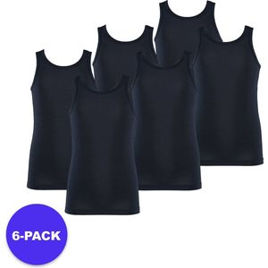Apollo (Sports) - Bamboe kinderhemd - Ronde Hals - Navy Blauw - Maat 110/116 - 6-Pack - Voordeelpakket