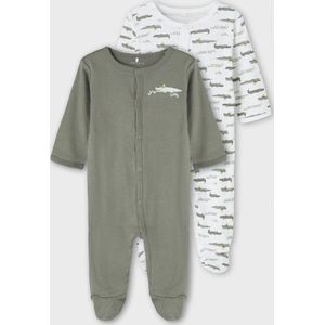 NAME IT - NBMNIGHTSUIT 2P W/F AGAVE CROCODILE NOOS - Baby - Pyjamas - Groen