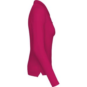 Polo Dames XS Kariban Kraag met knopen Lange mouw Fuchsia 100% Katoen