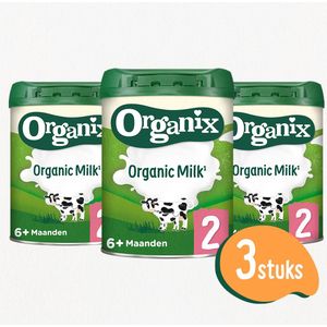 Organix 2 (6+ maanden) Biologische Opvolgmelk - 3x 700g - Met Melkvet - Zonder Palmolie - Bevat Vitamines C & D - Biologische Flesvoeding - Recyclebare verpakking