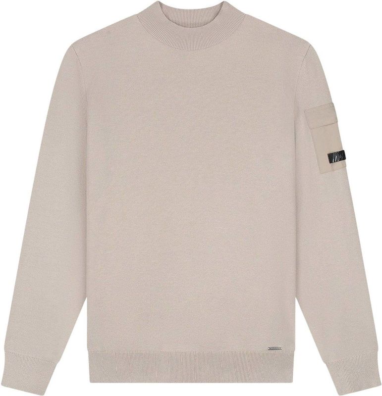 Malelions Knitted Pocket Mockneck - Sand XS