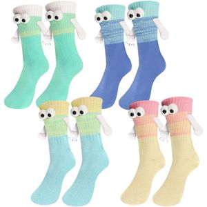 Grappige Magnetische Koppelsokken met 3D Ontwerp voor Vriendschap