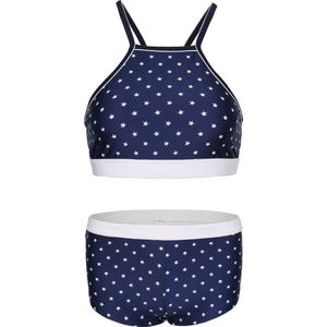 Bikini hipster broekje en cro top met racerback - Navy ster 140-146