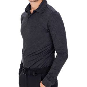 Func Factory mannen Longsleeve Polo zwart melange maat XXL