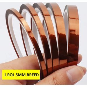 Actie4you® - Hittebestendige Tape – 5mm - 30 Meter – Polyamide