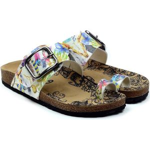 GOBY – Dames Slippers met Kleurrijke Print – Handmade en Vegan – Comfort en Karakter – Maat 42