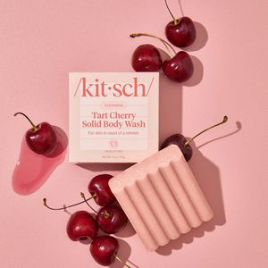 Kitsch | Body wash bar | Zwarte kers | RIbbels voor grip | 114Gram | Zoetig
