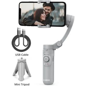 Hq3 - 3Assige Gimbal Stabilisator - Voor Mobiele Telefoon Mini Statief - Selfie & Vlog - Opvouwbaar - Wit