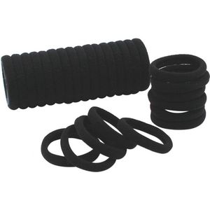 100x Kleine Zachte Haarelastiekjes - Zwart