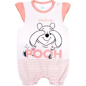 Wit, babyrompertje met Winnie de Poeh-motief / 62 cm