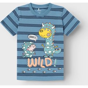 Name it T-shirt blauw streep PEPPA PIG - Maat 104