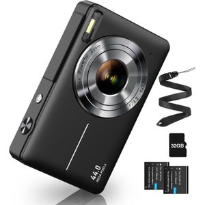 CAMKORY Digitale Camera - 44MP - FHD - Compact - Zwart