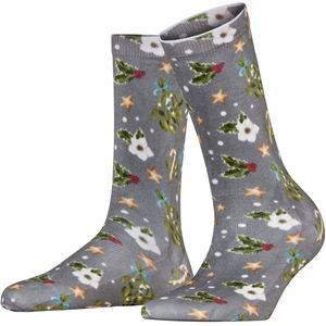 Burlington - Fancy Christmas - Chaussettes - Lichtgrijs - 1 Paar - 36-41