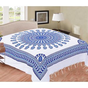 Dun laken - Ibiza style laken - Ibiza style zomer sprei - Dunne sprei - Gecko - Salamander - Wit/geel/rood/multie - 220x240