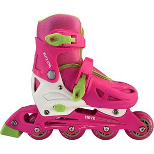 Move Blitz Skates  Inlineskates - Maat 35-38 - Meisjes - roze/wit/groen