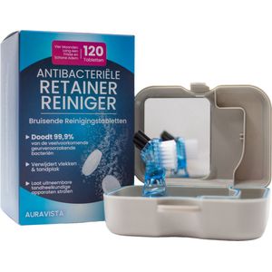 Auravista - Basispakket - Gebitsbakje - 120 Retainer Reinigingstabletten - Kunstgebit reiniger