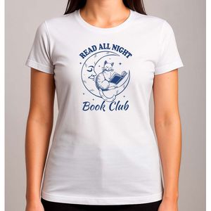 read all night book club - T Shirt - BookLover - Cute - PositiveVibes - BookAddict - Boekenliefde - Vibes - IkLees - Boekenworm