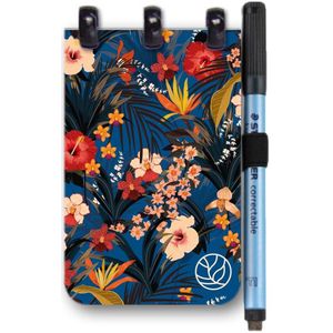 Greenstory GreenBook Pocket - mix Lijn & Blanco - Blooming Blue - A7 - Whiteboard Notebook