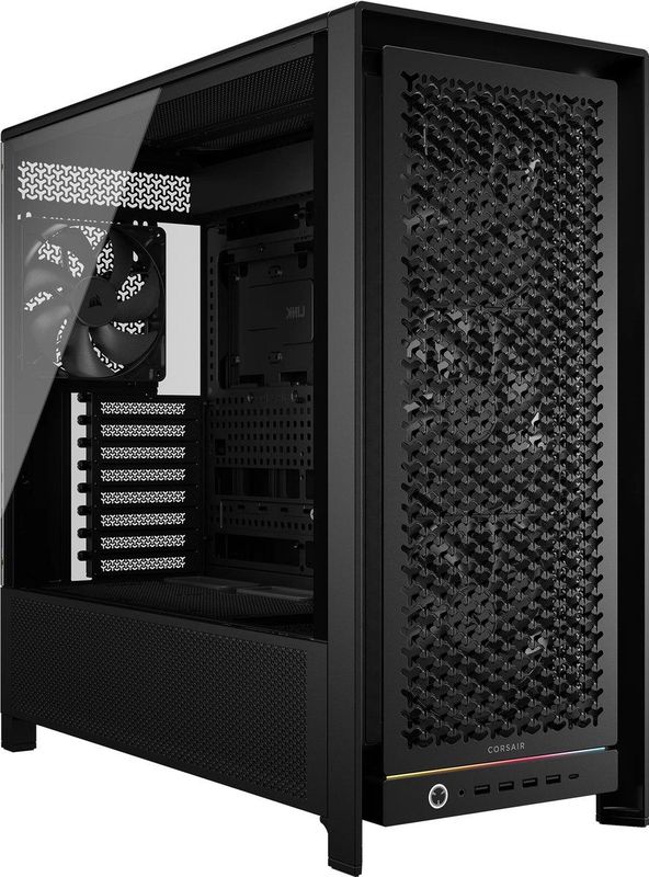 CORSAIR - FRAME 5000D RS - Modulaire High Airflow Mid-Tower PC-Behuizing - Zwart - 4x Voorgeïnstalleerde Ventilatoren