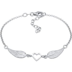 Elli Dames Armband Dames hart vleugel hanger in 925 sterling zilver