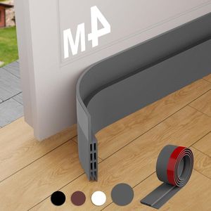 Tochtstopper voor deuren 4-pack zelfklevende deurbodem - veeggeluiddichte deurkit - deurafdichting voor weerbestendiggeluiddicht en energiebesparend - Grijs 5cm x 400cm door seal