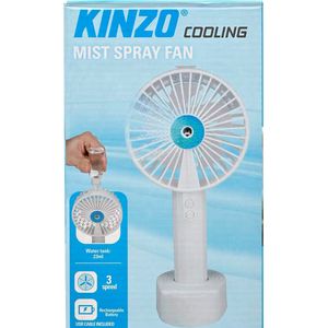 Kinzo handventilator met mistpray mini ventilator voor vakantie.