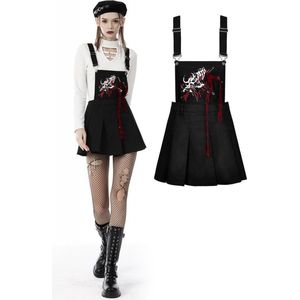 Dark in Love - Blood devil strap pleated Korte jurk - XL - Zwart