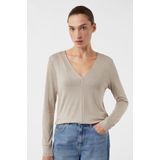 comma - T-Shirt - Viscoseblend - Lange Mouwen - V-hals