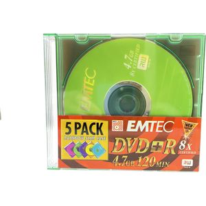 Emtec Premium DVD+R 4.7GB 120min - 5-Pack