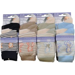 Baby / kinder sokjes Basic - 24/27 - unisex - 90% katoen - naadloos - 12 PAAR - chaussettes socks