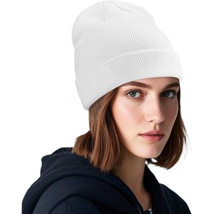 1 x Verstelbare uniseks wintermuts - Warm, winddicht stretchfleece in wit met meerkleurig design