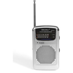 Retro vintage radio - Radio - Draagbare radio - FM AM radio - FM/AM - ABS - Zilver