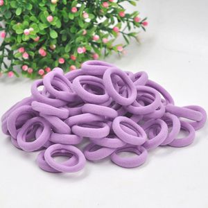 50 Stuks 3cm Duurzame Haarelastiekjes - Paars - Haaraccessoire - Voor Meisjes - Haarsieraad - Staart