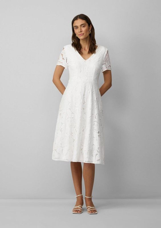 s.Oliver - Midi-jurk - V-halslijn - Korte Mouwen - Jersey Voering