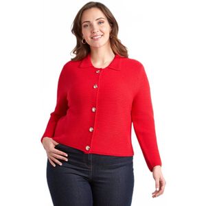 Effen vest met knopen en kraag met lange mouwen