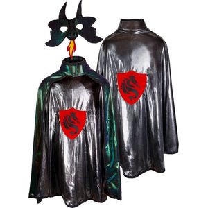 Great Pretenders Verkleedkledij Drakenridder cape met masker - Multi - Maat 5-6 jaar