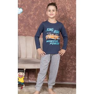 Jongen Pyjama - Pyjamaset - Katoen - Blauw - King of the Road - Monster Power - 4032 - 3-4 jaar