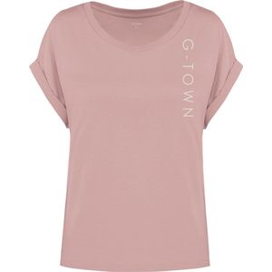 G-TOWN Dames T-shirt – Roze – Biologisch Katoen – Regular Fit – Maat M